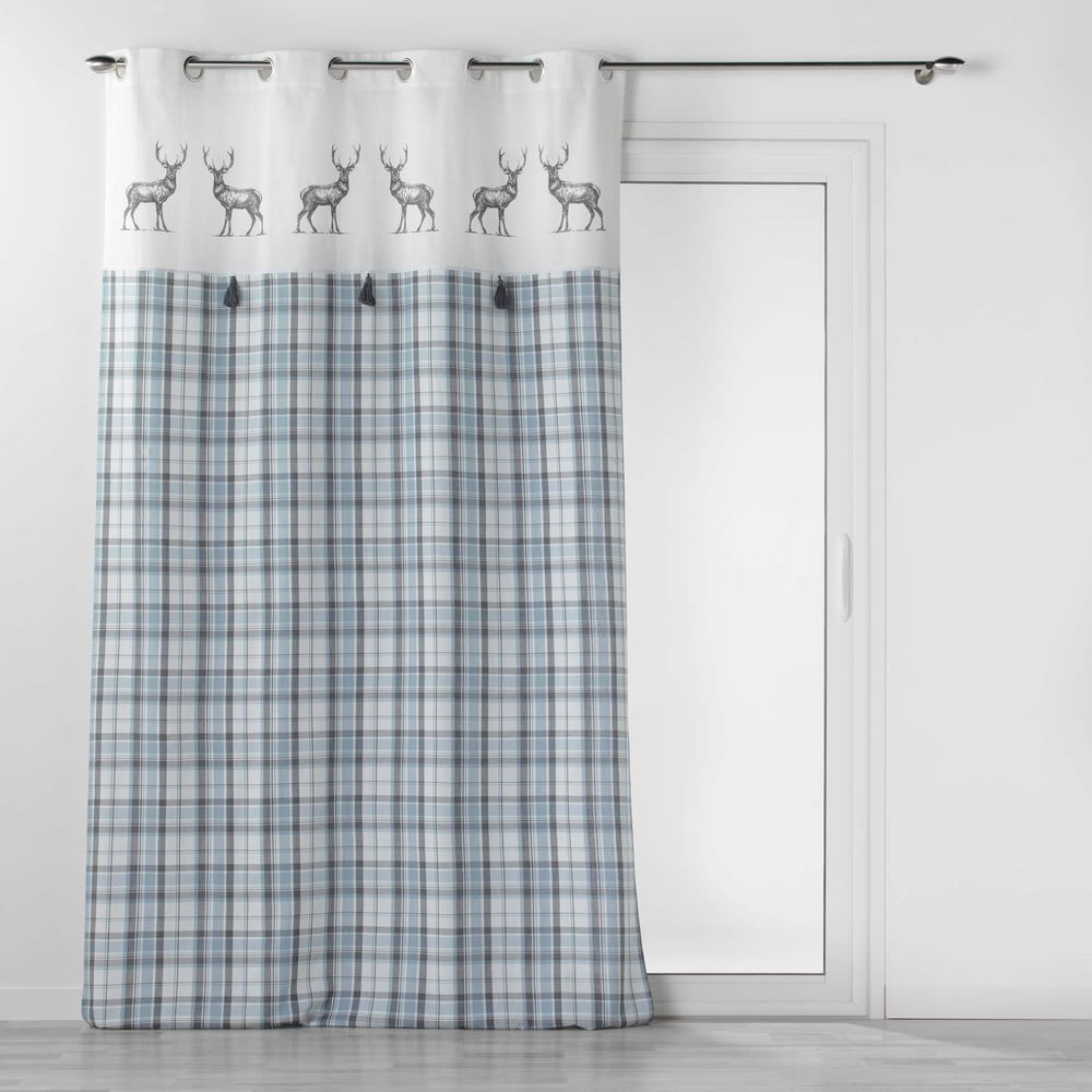 Bielo-modrý záves 140x240 cm Megeve – douceur d'intérieur