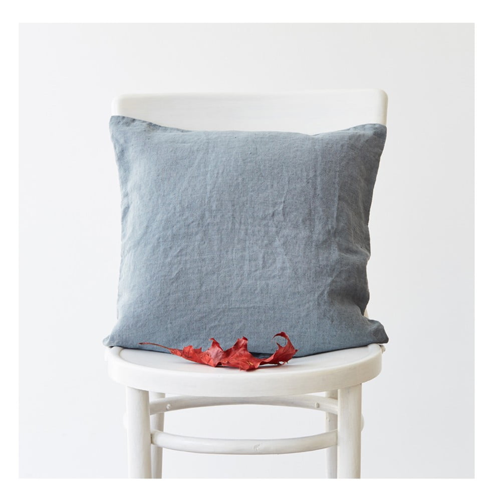 Svetlomodrá ľanová obliečka na vankúš Linen Tales