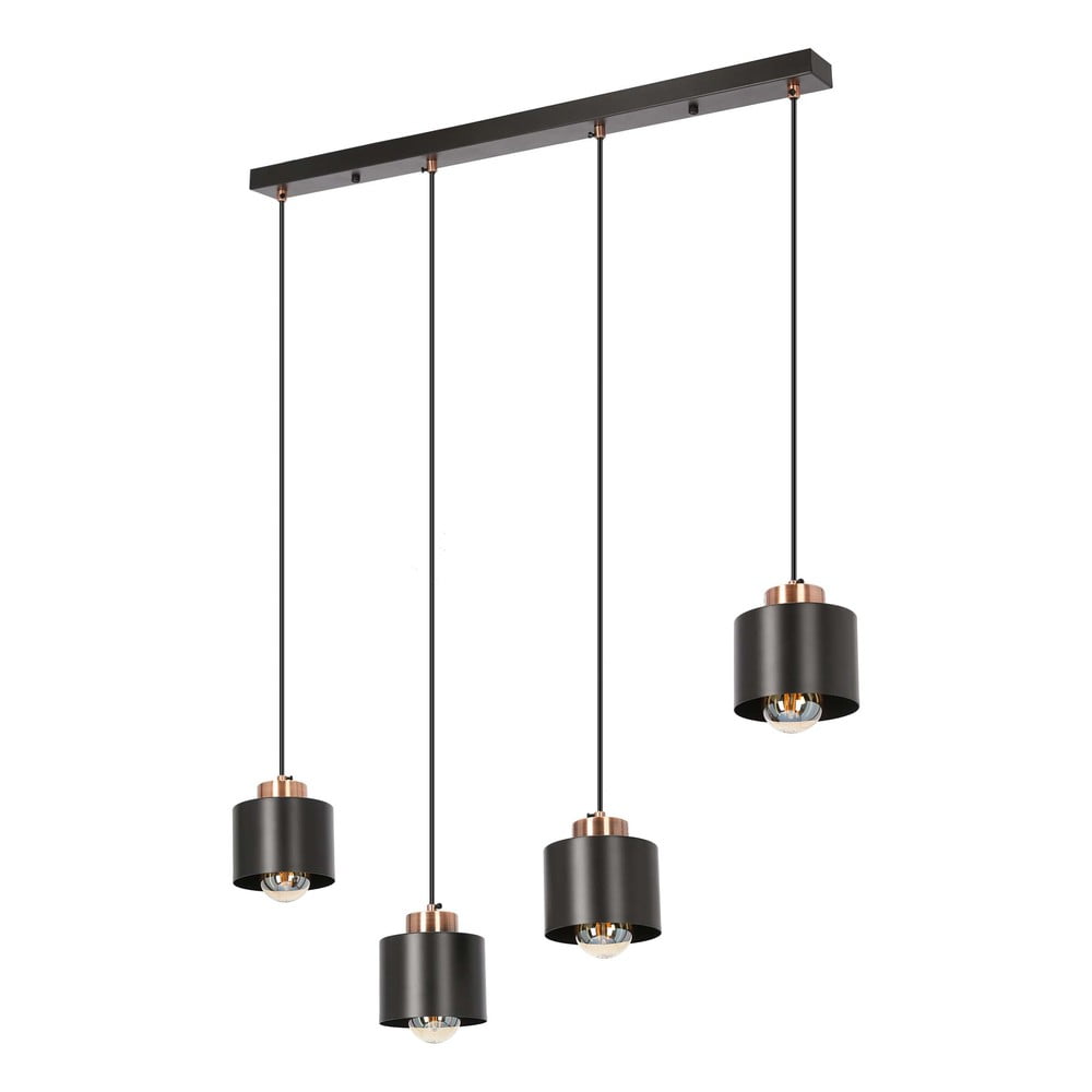 Čierne kovové závesné svietidlo 12x75 cm Olena - Candellux Lighting
