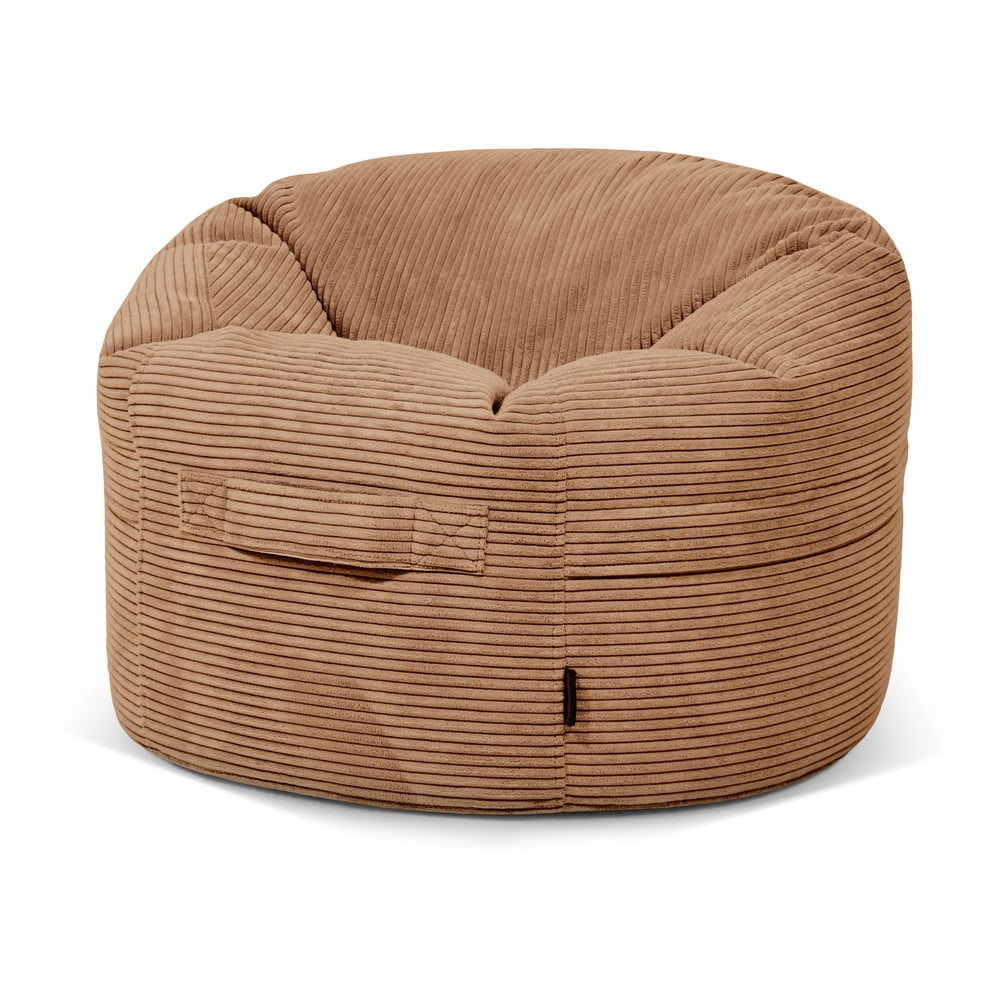 Hnedý menčestrový detský sedací vak Roll 80 – SLOWDOWN