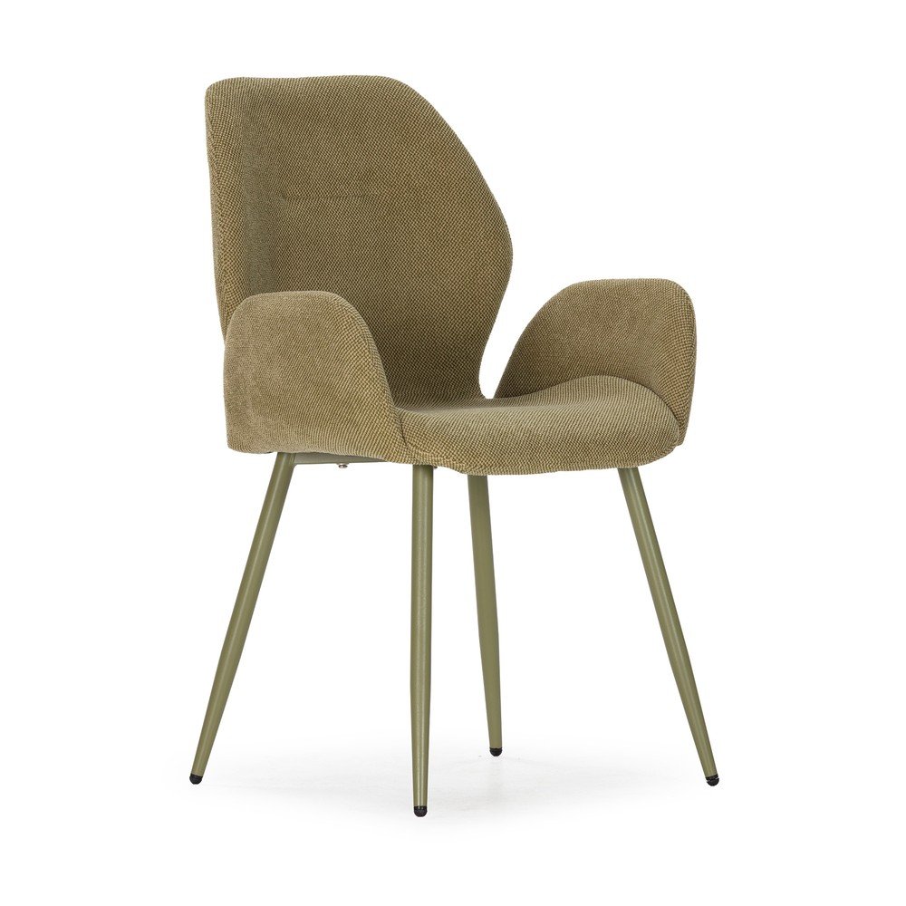 Zelené čalúnené jedálenské kreslá v súprave 2 ks Ansu – Marckeric