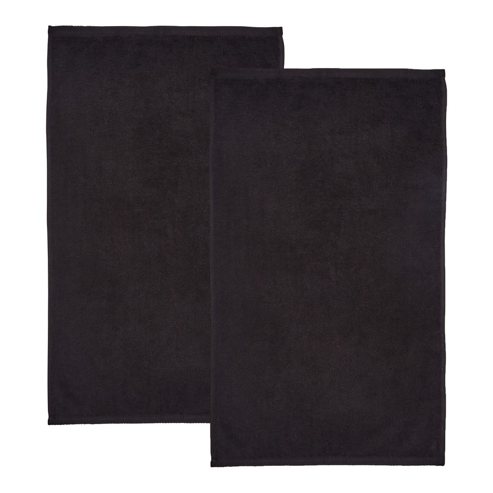 Čierne rýchloschnúce/froté bavlnené osušky v súprave 2 ks 90x140 cm Quick Dry – Catherine Lansfield