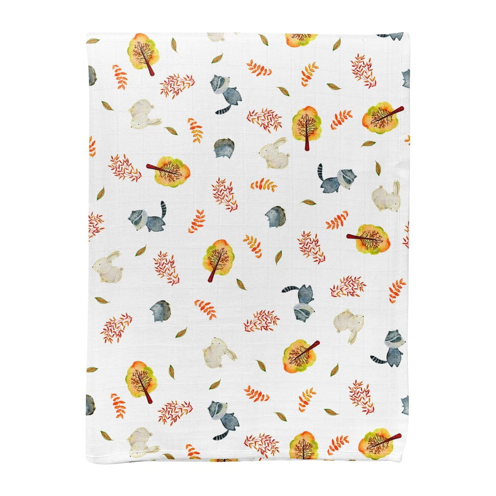 Biela mušelínová detská deka 75x100 cm Forest – Mijolnir