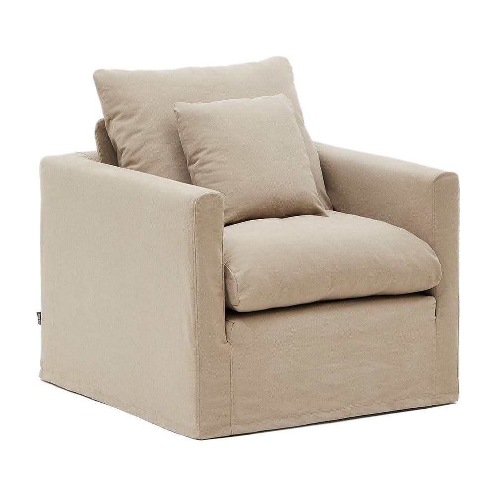 Béžové ľanové kreslo Nora – Kave Home