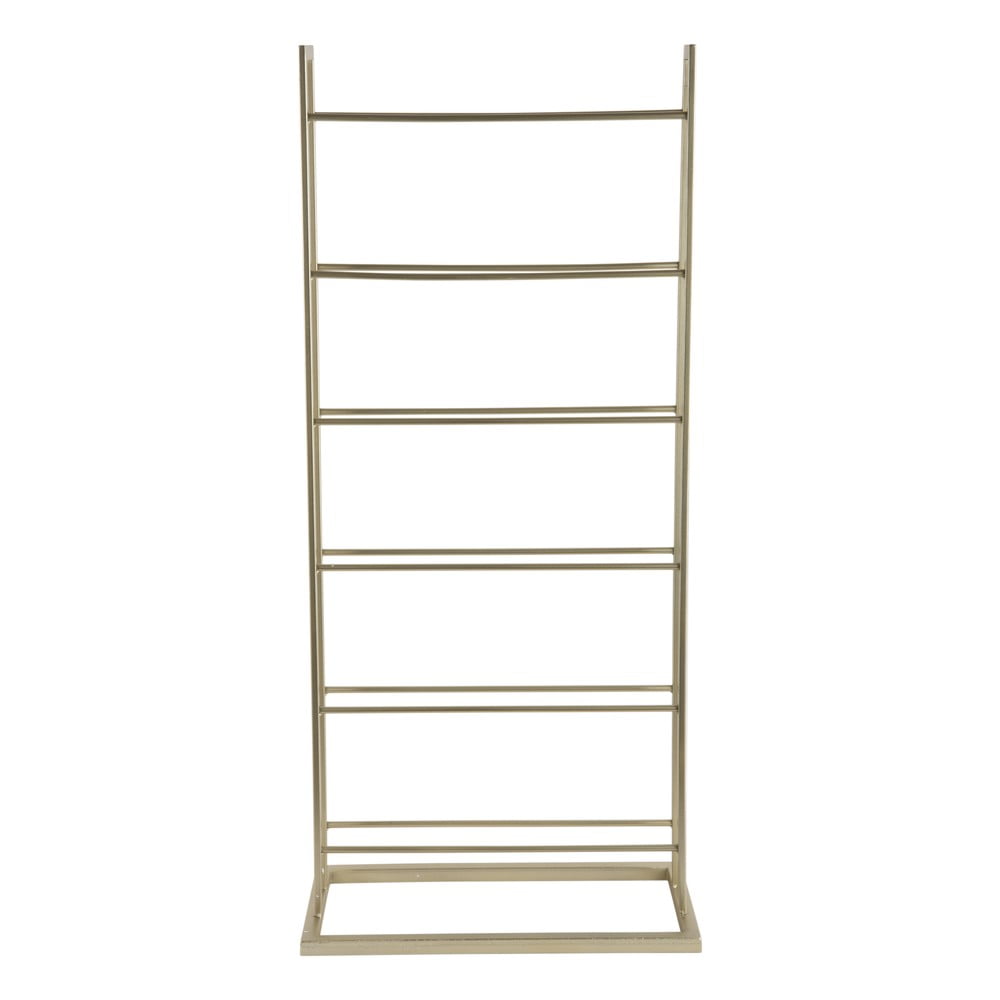 Kovový regál na víno v zlatej farbe počet fliaš 5 38x84