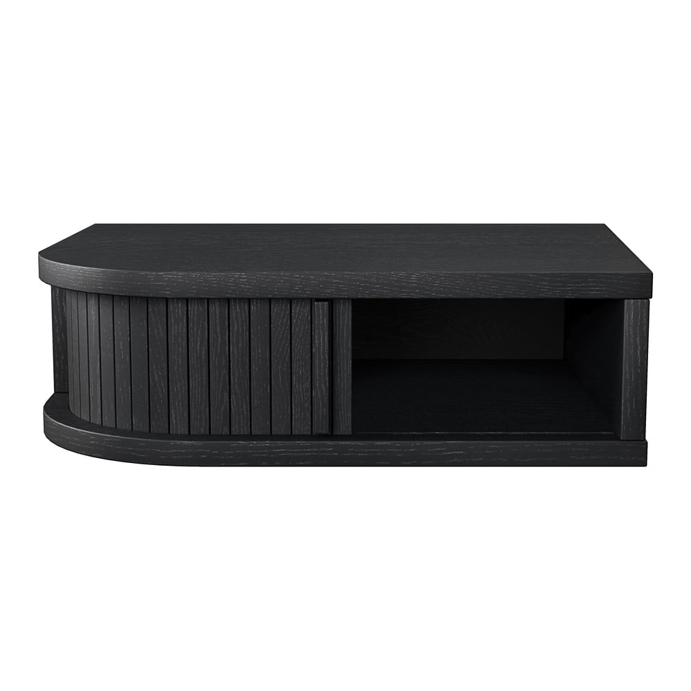 Čierny nočný stolík v dekore duba Farsta - Woodman