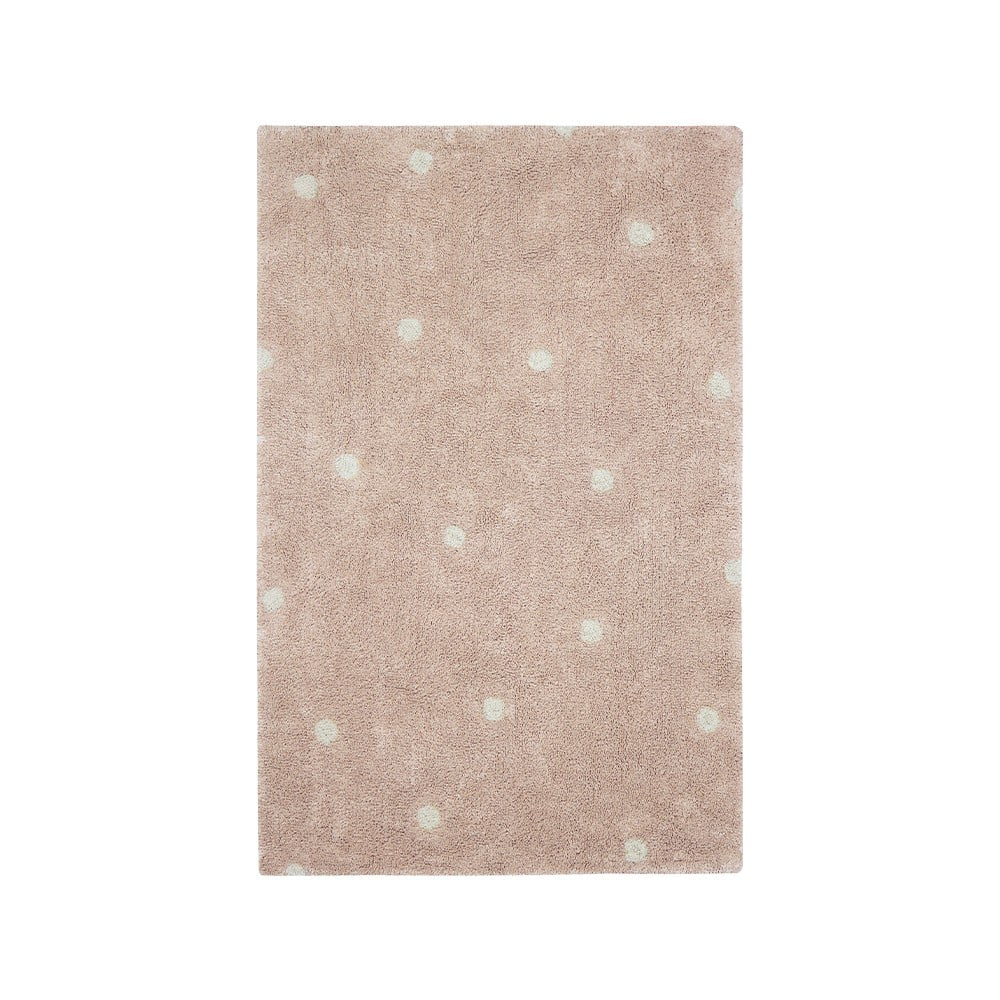 Svetloružový prateľný ručne tkaný bavlnený detský koberec 100x150 cm Mini Dot Rose – Lorena Canals