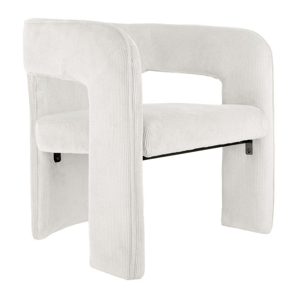 Biele menčestrové kreslo Vigor – Leitmotiv