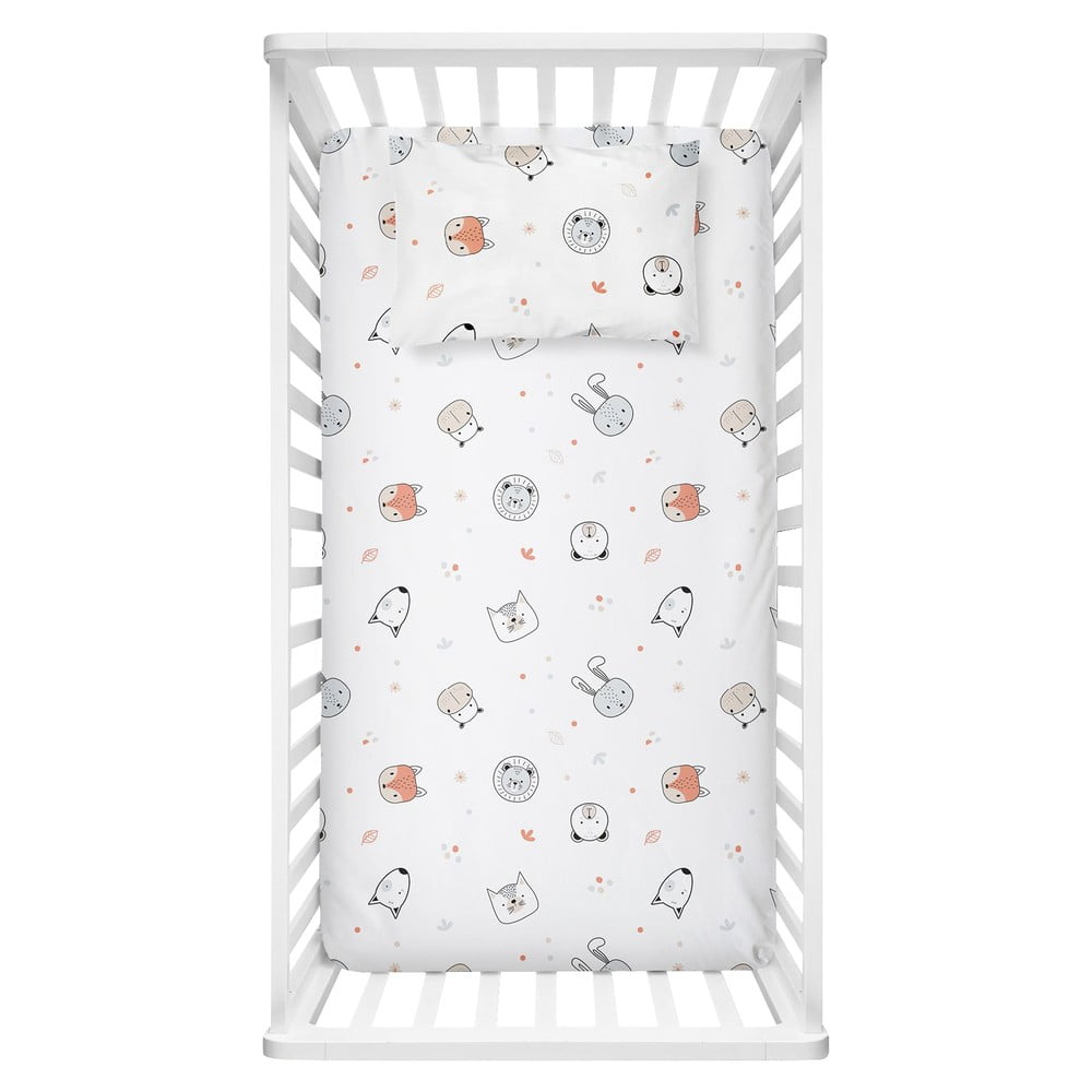 Biela detská plachta do postieľky z bavlny Renforcé 100x150 cm Safari – Mijolnir