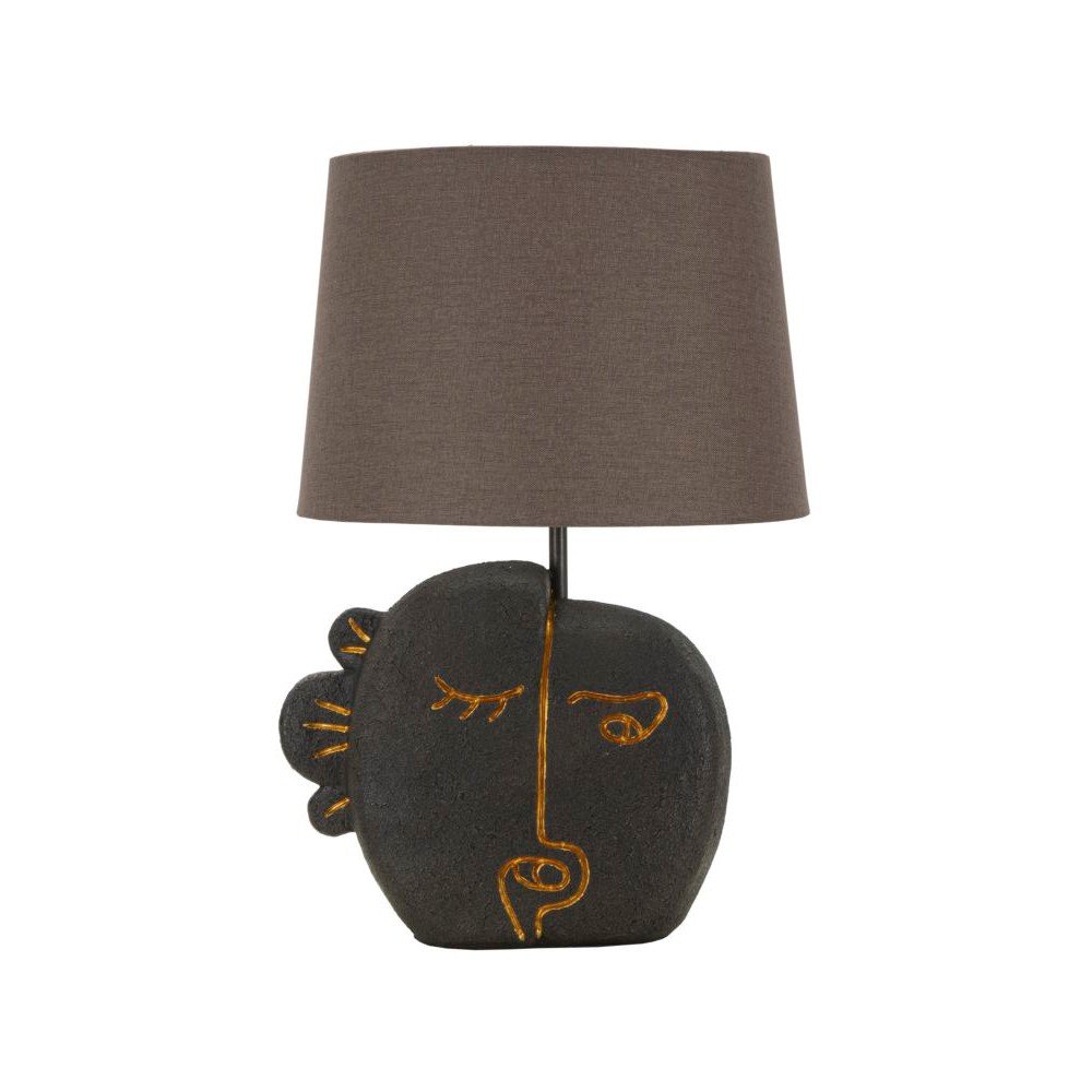 Hnedá stolová lampa s textilným tienidlom (výška  39