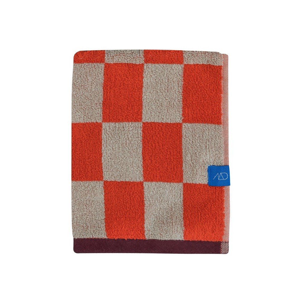 Oranžový/béžový froté uterák z bio bavlny 50x90 cm Retro – Mette Ditmer Denmark