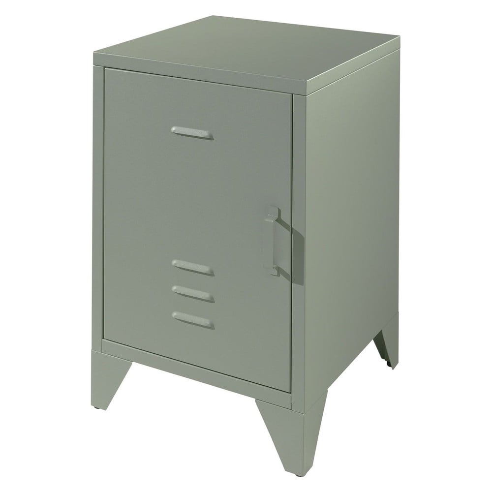 Zelený kovový nočný stolík Bronxx - Vipack