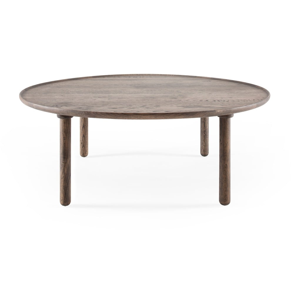 Hnedý okrúhly konferenčný stolík z dubového dreva ø 100 cm Mu – Gazzda
