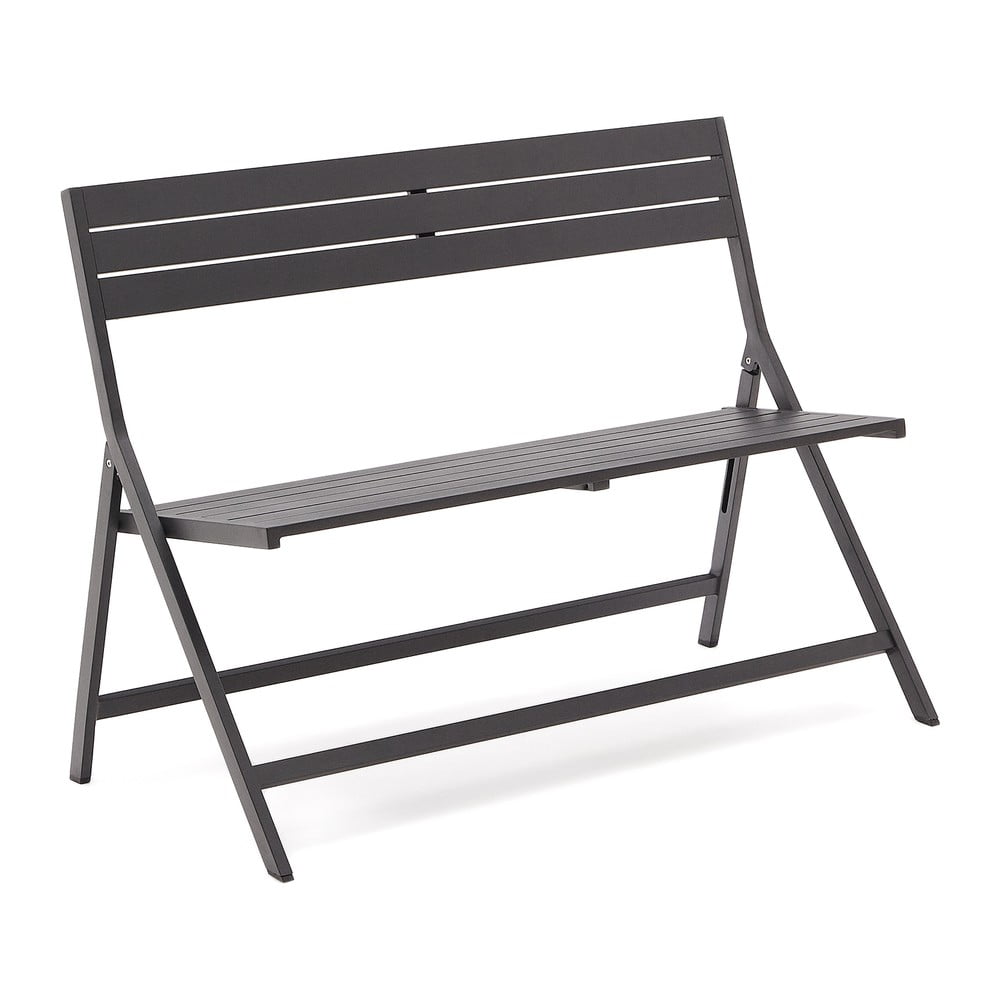 Čierna kovová záhradná lavica Torreta – Kave Home