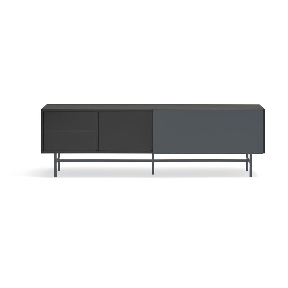 Čierno-antracitový TV stolík 180x56 cm Nube – Teulat