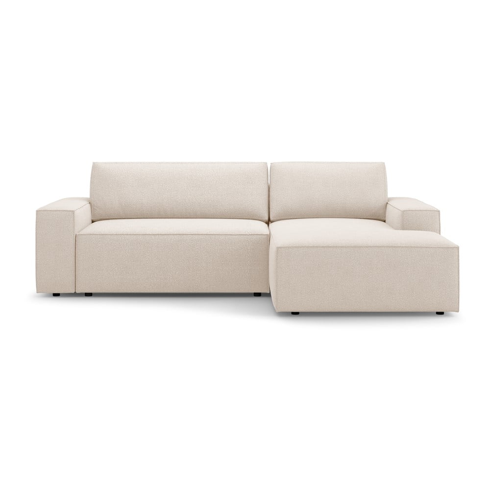 Béžová rozkladacia rohová pohovka z textílie bouclé (pravý roh) Jodie – Micadoni Home