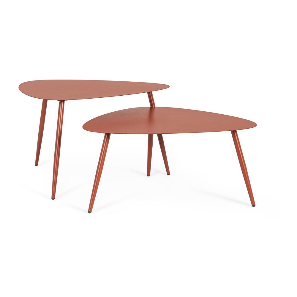 Oceľové záhradné konferenčné stolíky v súprave 2 ks 73