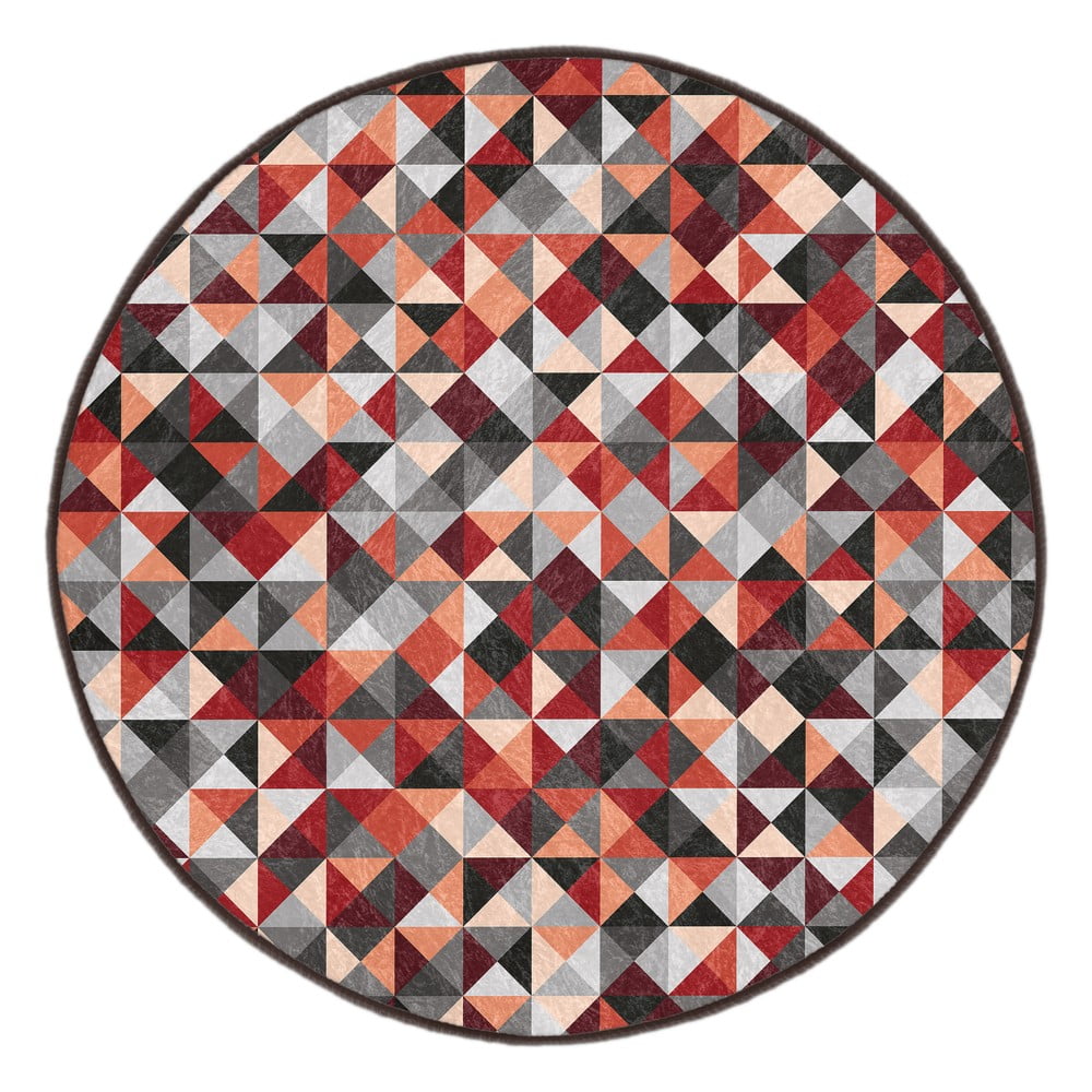 Červeno-sivý prateľný okrúhly koberec ø 100 cm Ignite – Mila Home