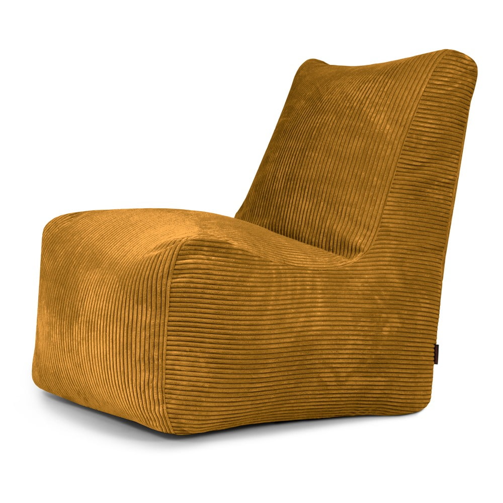 Menčestrový sedací vak v horčicovej farbe Seat Lounge – SLOWDOWN