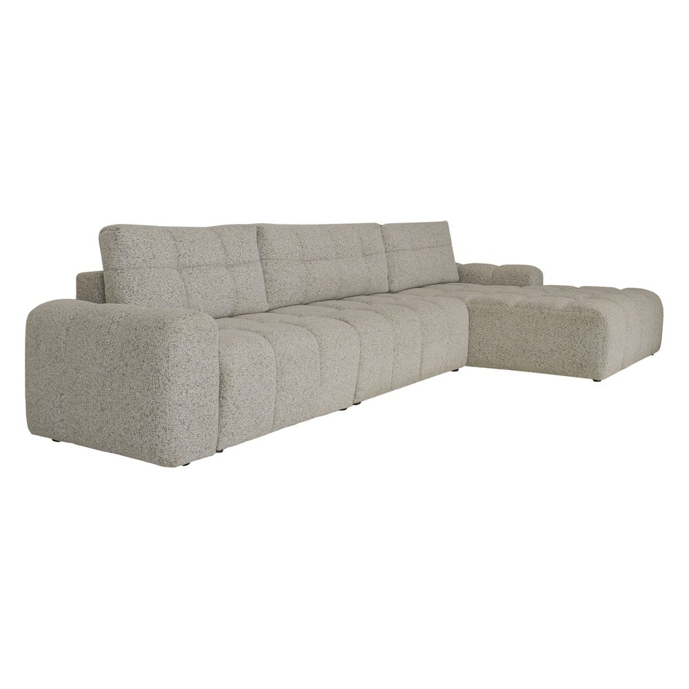 Svetlohnedá rozkladacia modulárna rohová pohovka s úložným priestorom (pravý roh) Lulu – Miuform