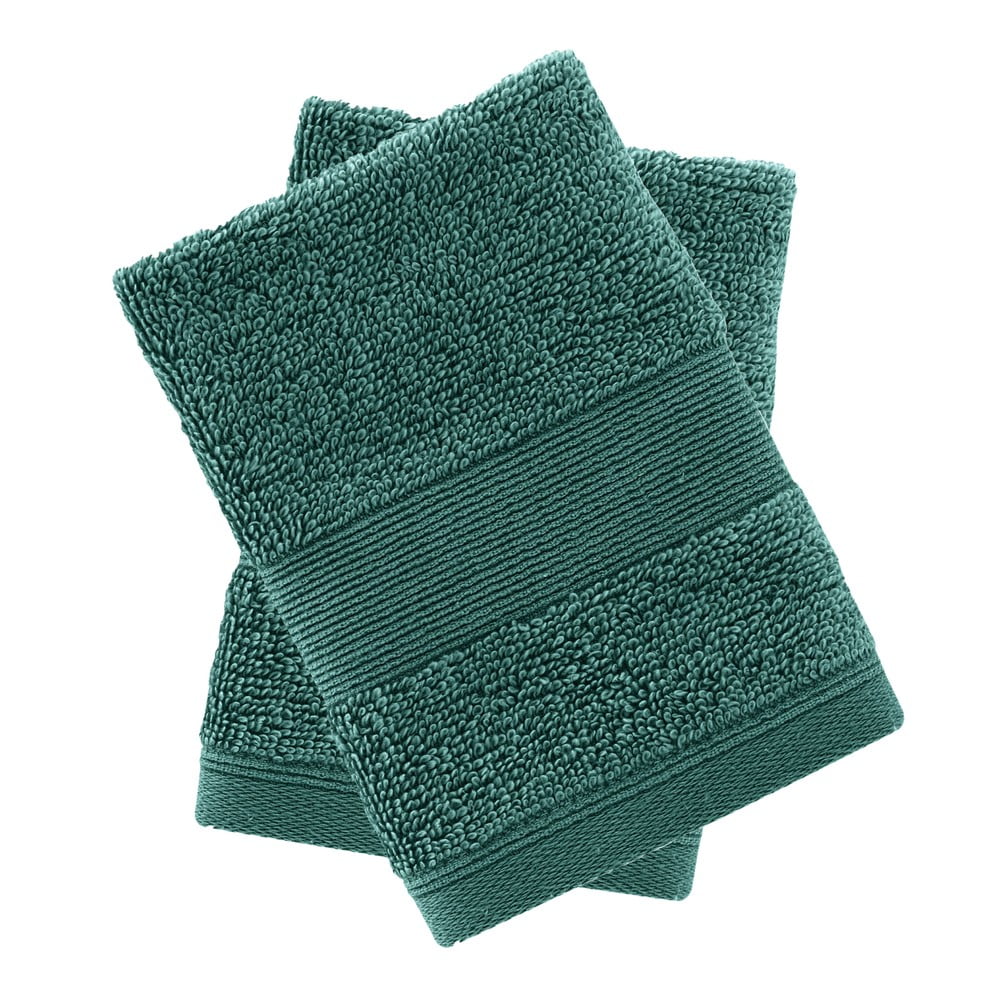 Tmavozelené froté bavlnené uteráky v súprave 2 ks 30x30 cm Anti–Bacterial – Catherine Lansfield