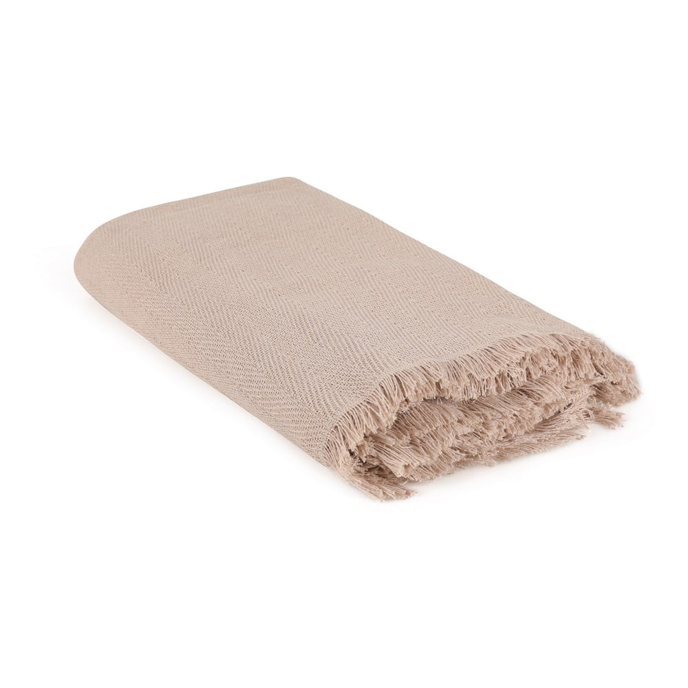 Hnedý pléd z recyklovanej bavlny 170x205 cm Merlin – Mijolnir