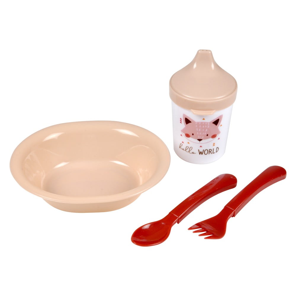 Plastová detská jedálenská súprava 4 ks Forest – Bébé Douceur