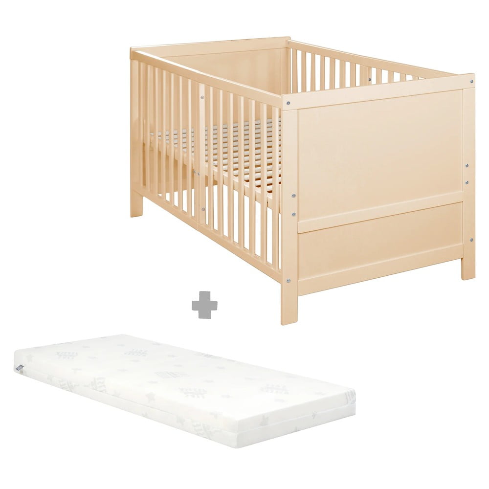 Postieľka s nastaviteľnou výškou 70x140 cm v prírodnej farbe Easy Sleep – Roba