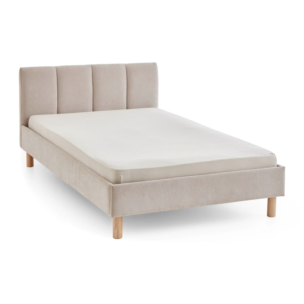 Béžová čalúnená dvojlôžková posteľ bez roštu 140x200 cm Joker – Meise Möbel