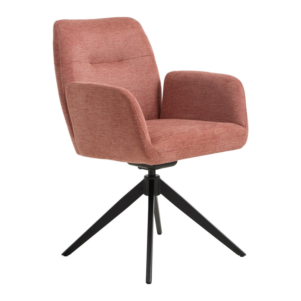 Ružové čalúnené jedálenské kreslo s podrúčkami Roxana – Unique Furniture