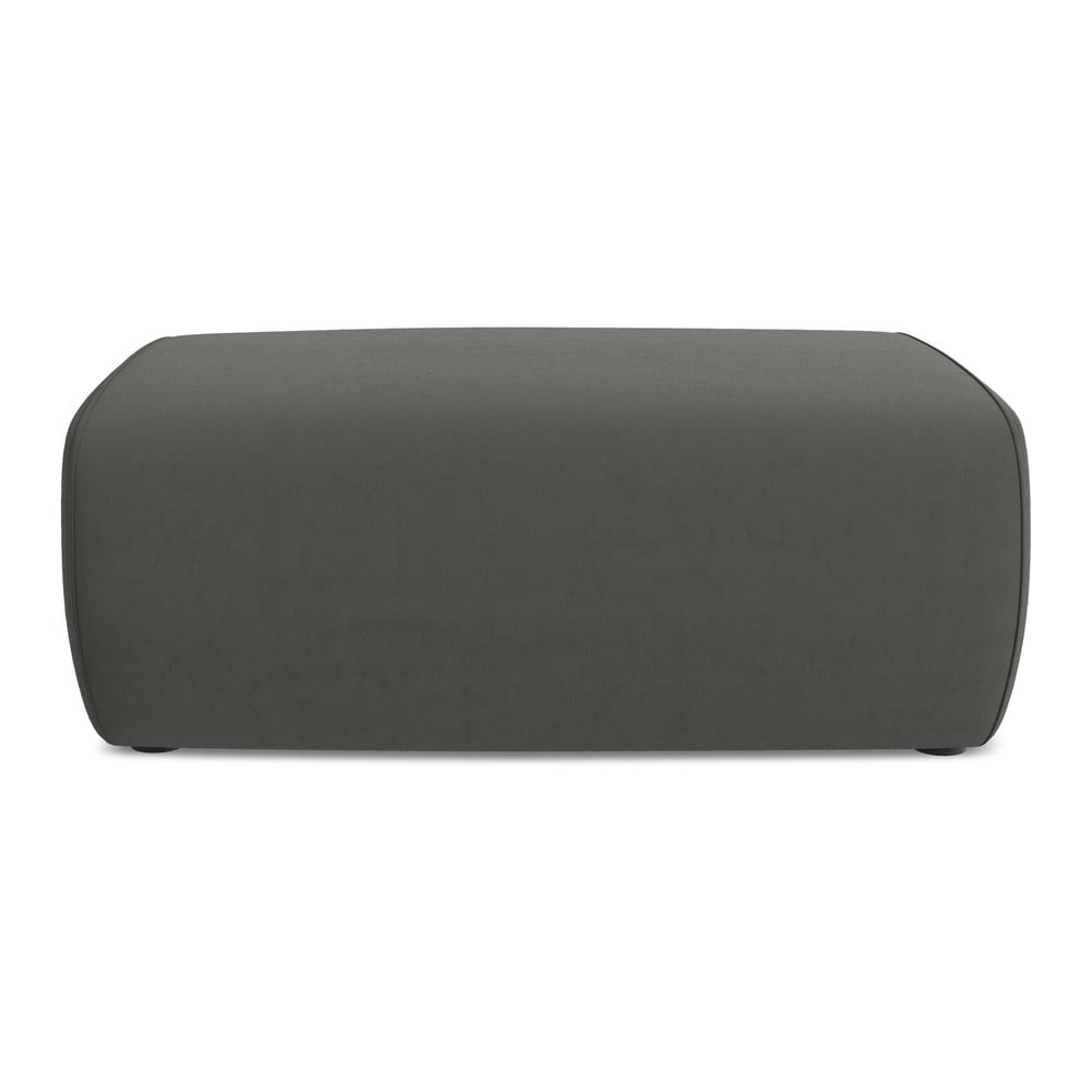 Tmavosivá zamatová podnožka Kapua – Makamii