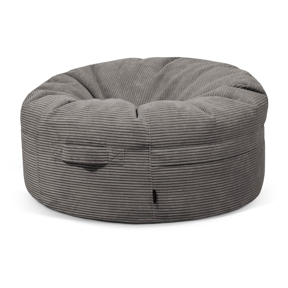 Tmavosivý menčestrový sedací vak Roll 105 – SLOWDOWN