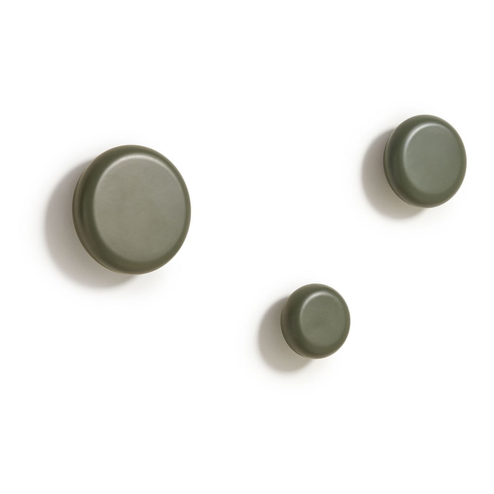 Sivozelené nástenné drevené háčiky v súprave 3 ks Nadue – Kave Home