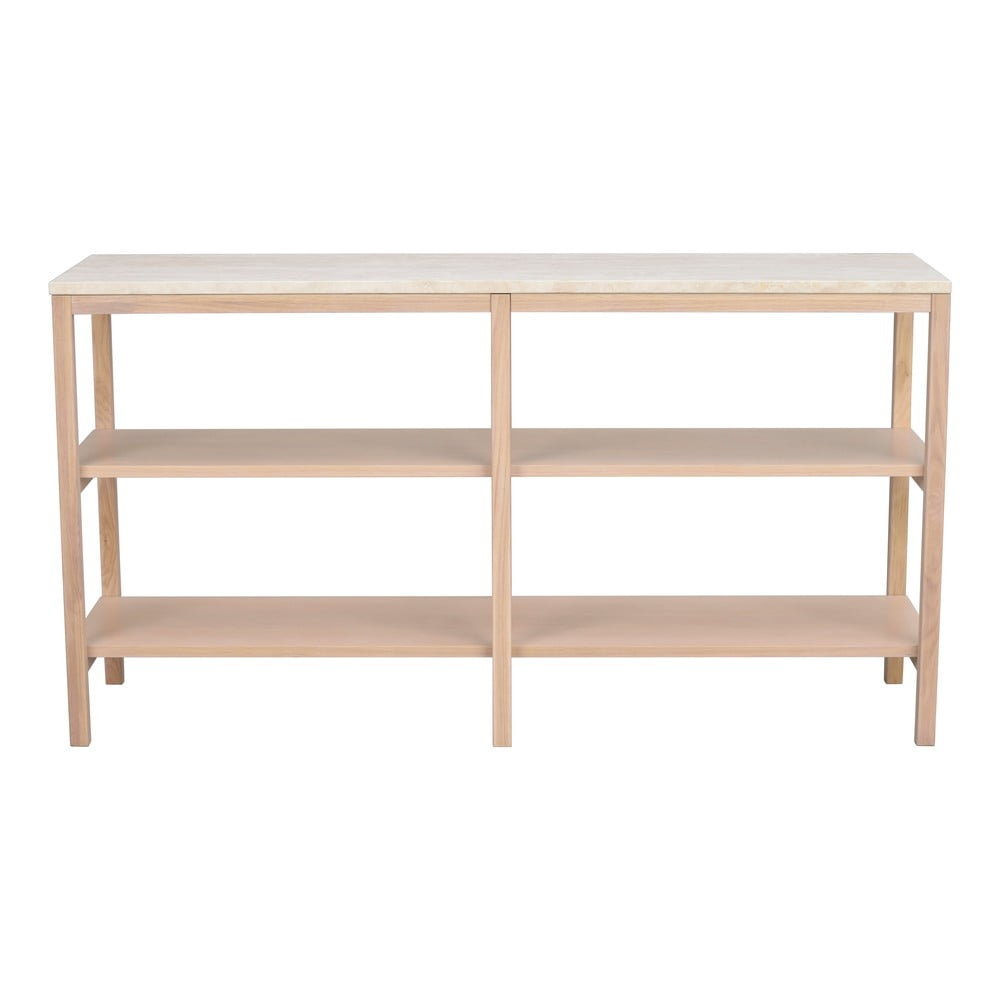 Biely konzolový stolík s doskou z kameňa 140x40 cm Orwel - Rowico