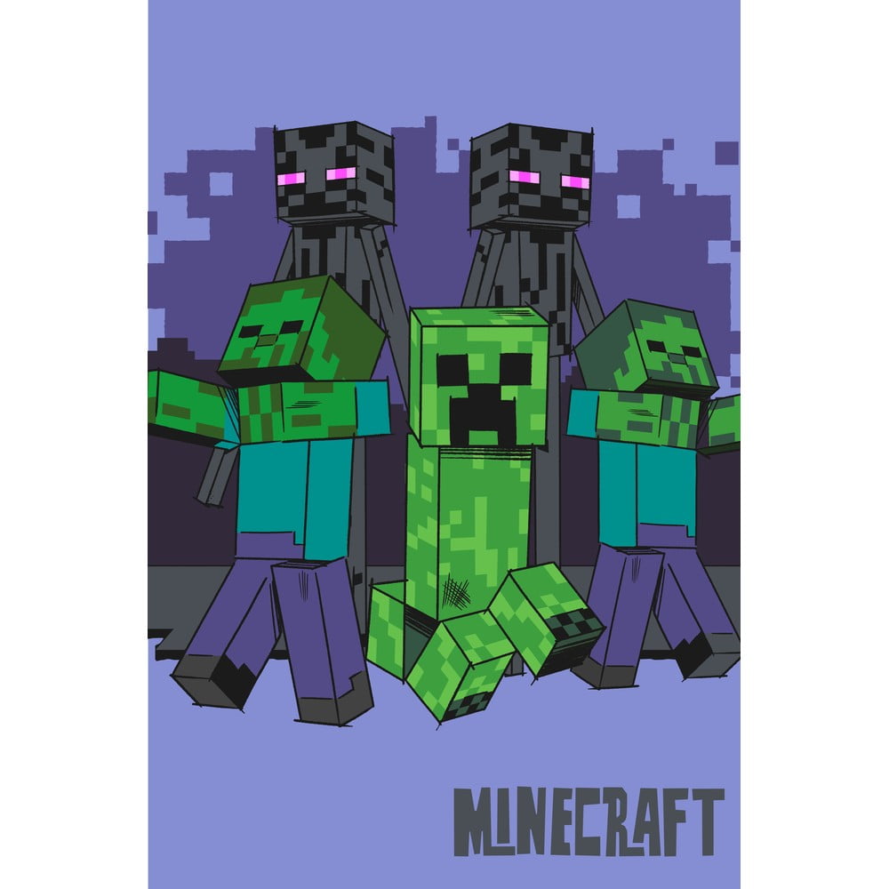 Fleecová detská deka 100x150 cm Minecraft "Mobs coming for you" – Jerry Fabrics