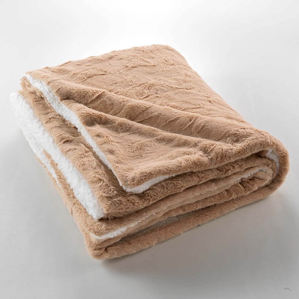 Svetlohnedá deka z mikroplyšu 180x220 cm Foxy – douceur d'intérieur