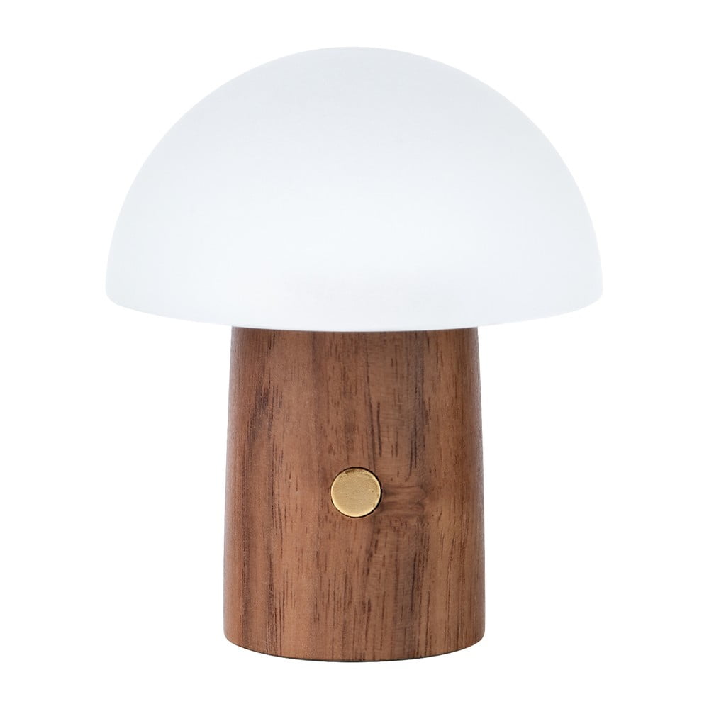 Biela/v tmavoprírodnej farbe LED stolná lampa (výška 7 cm) Alice Mushroom – Gingko