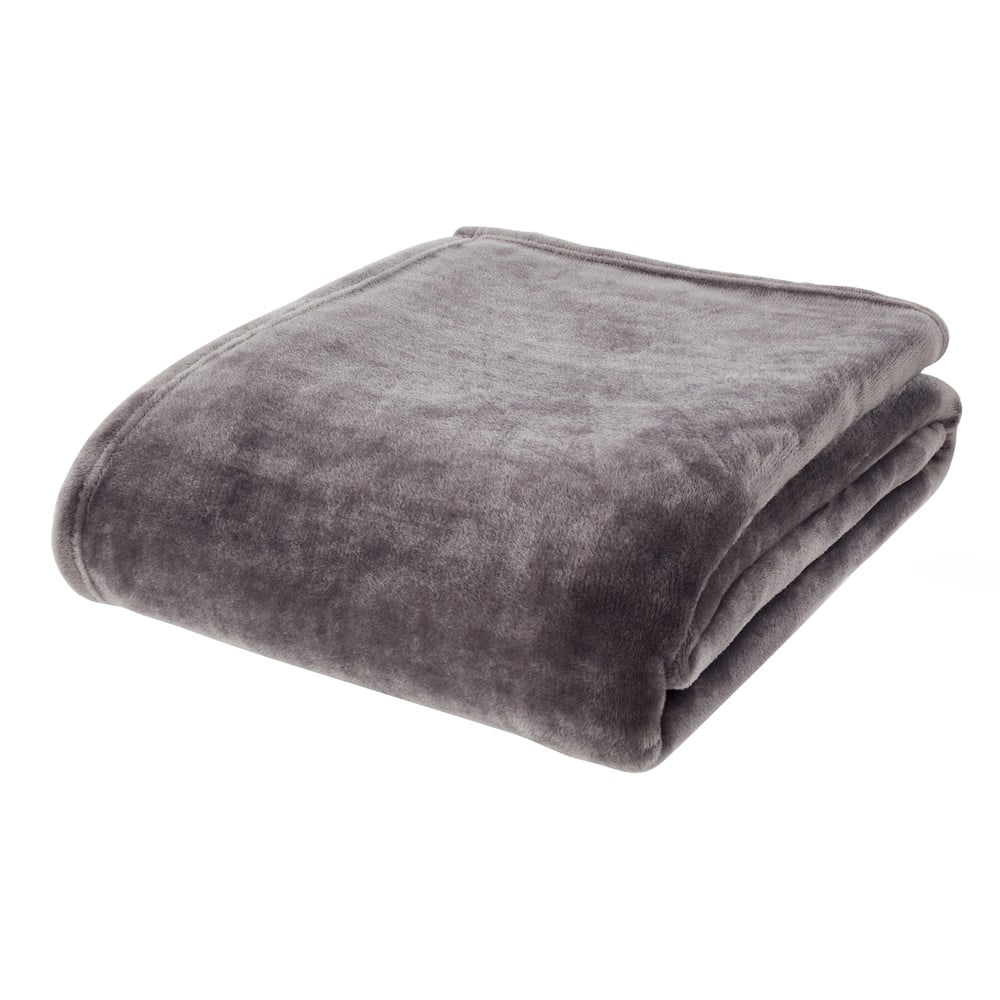 Tmavosivá deka z mikroplyšu 130x170 cm Raschel Velvet – Catherine Lansfield