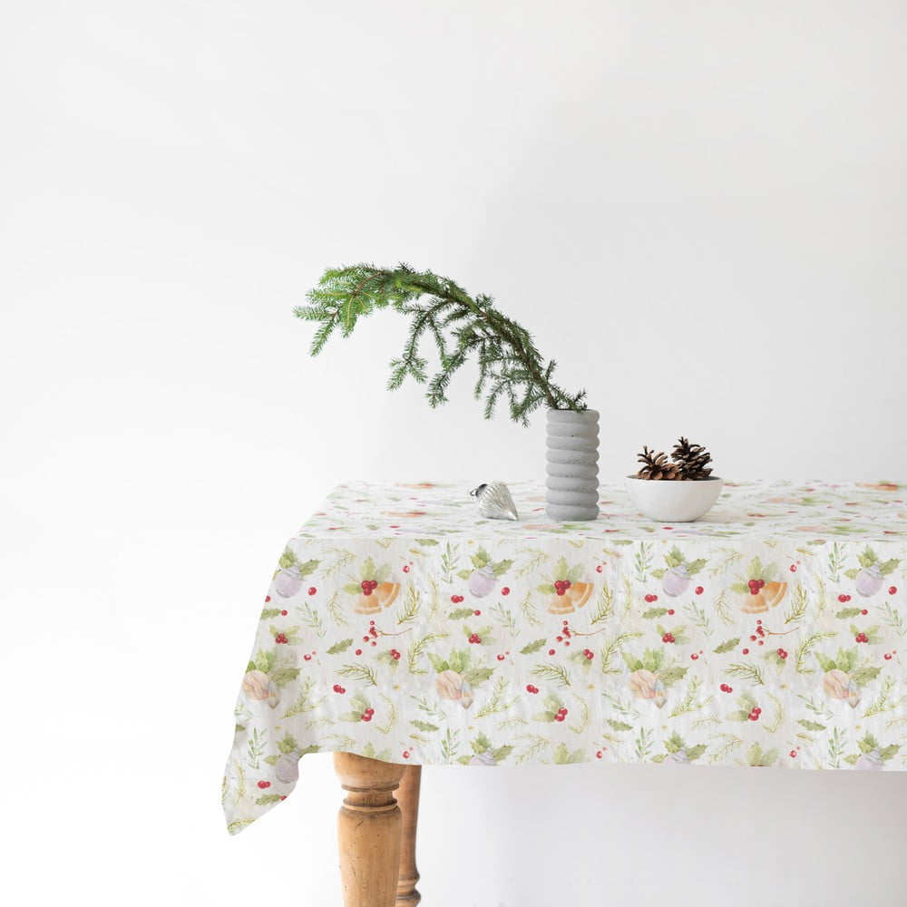 Vianočný ľanový obrus Linen Tales Merry