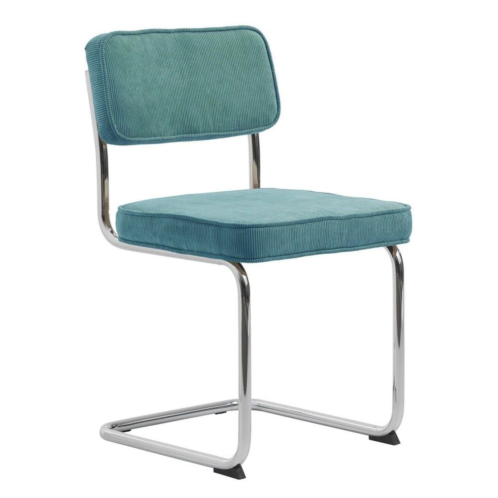 Tyrkysová menčestrová jedálenská stolička Rupert – Unique Furniture
