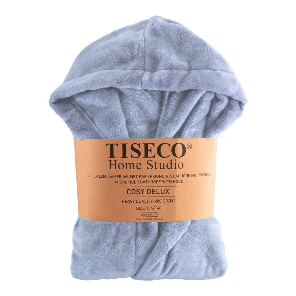 Modrý detský župan z mikroplyšu veľkosť 134-140 Delux – Tiseco Home Studio