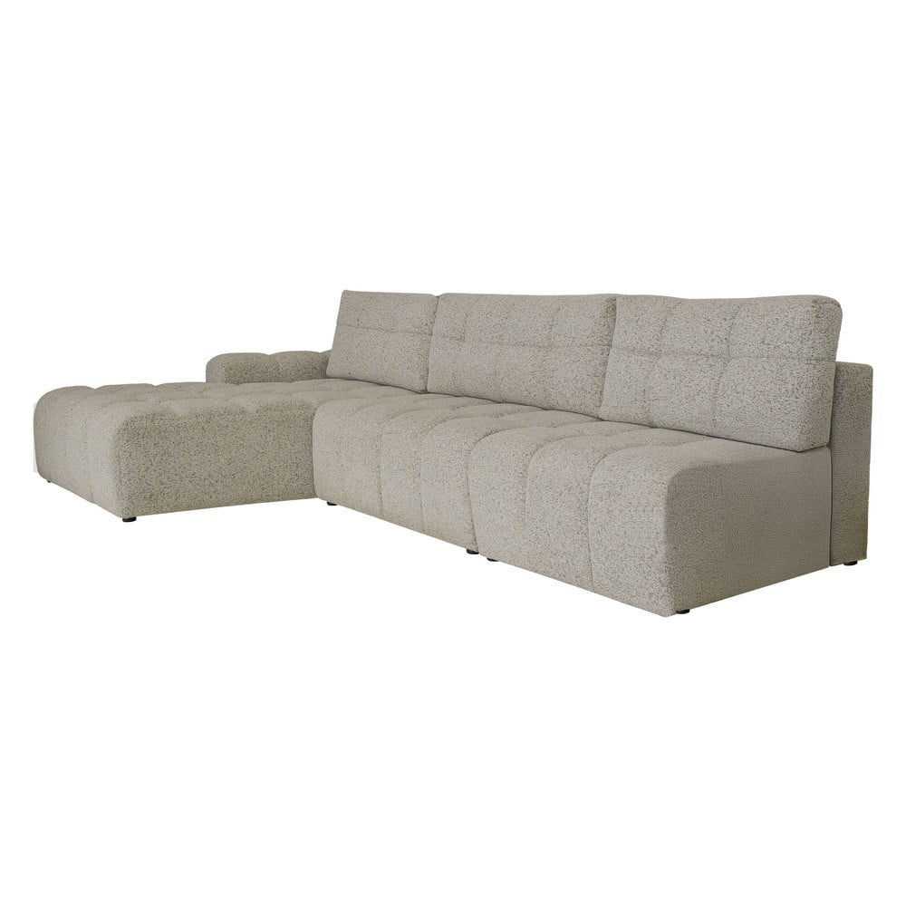 Svetlohnedá rozkladacia modulárna rohová pohovka s úložným priestorom (ľavý roh) Lulu – Miuform