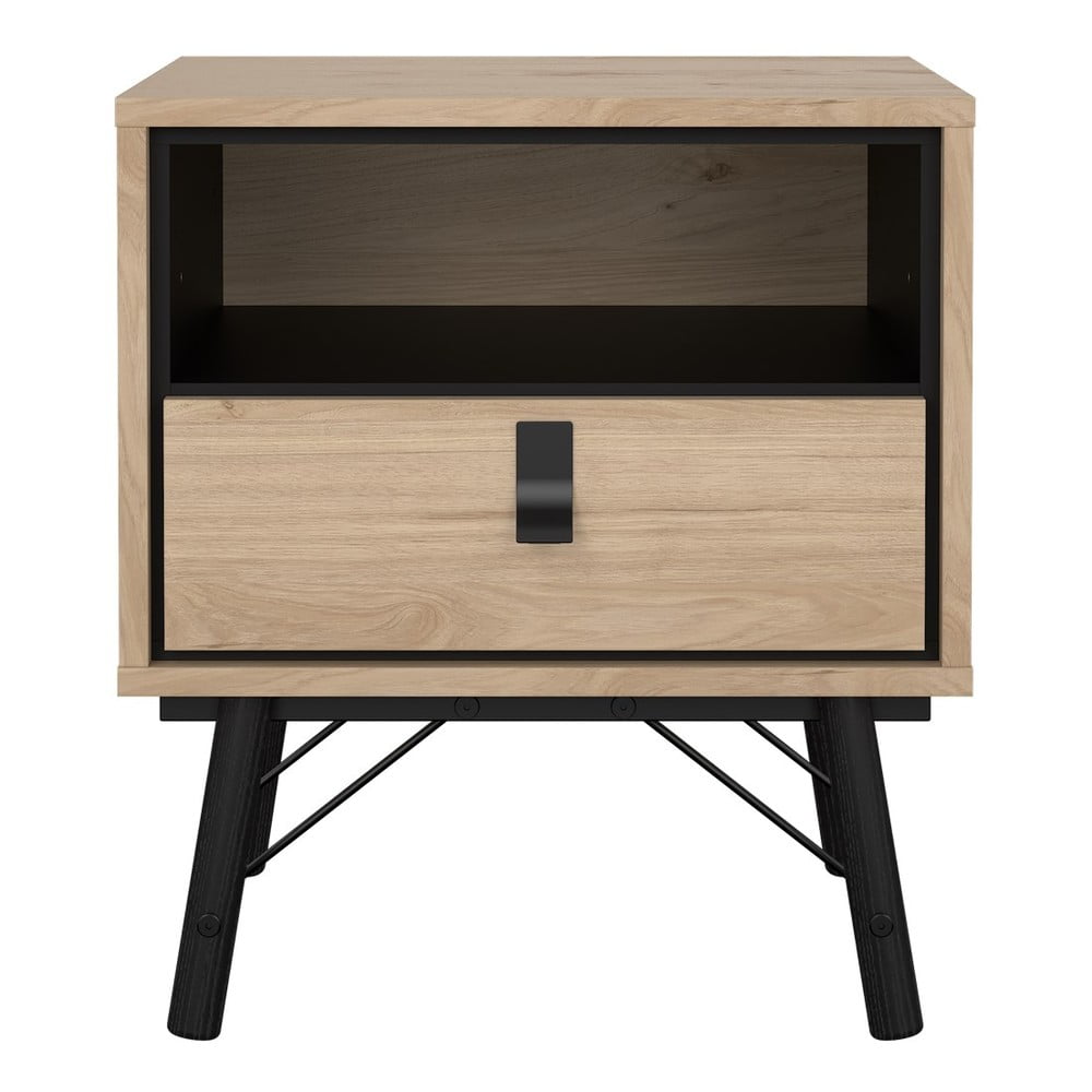 Nočný stolík v dekore duba v prírodnej farbe Ry – Tvilum