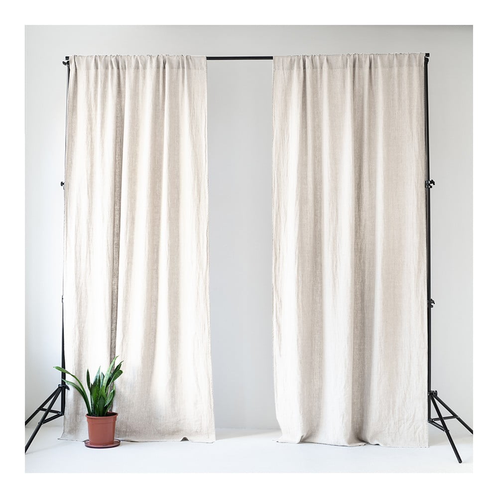 Krémovobiely ľanový záves s tunelom Linen Tales Night Time