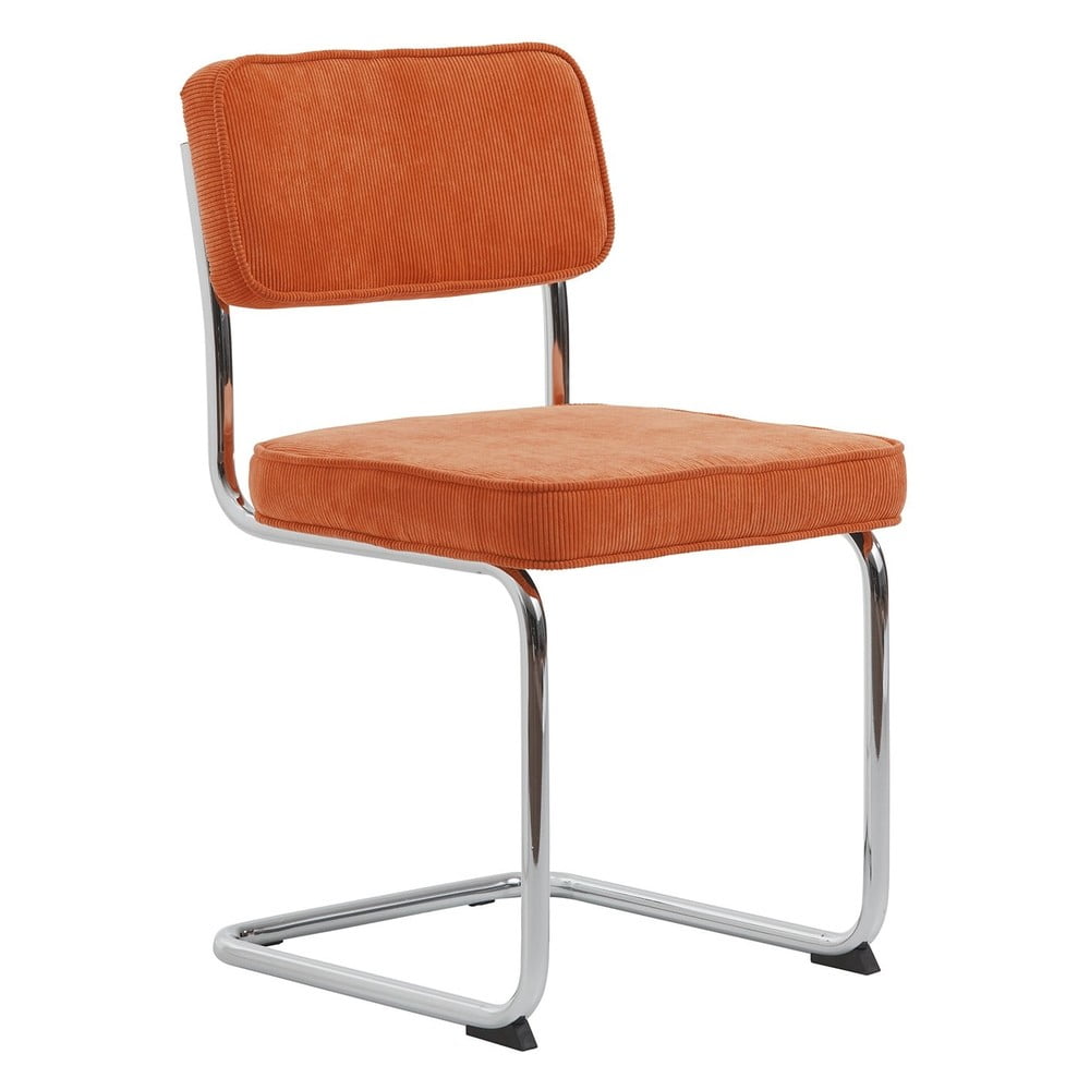 Oranžová menčestrová jedálenská stolička Rupert – Unique Furniture