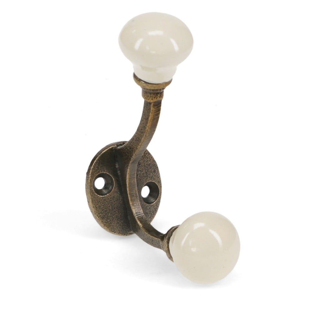 Krémový kovový nástenný vešiak 3 cm – Rex London