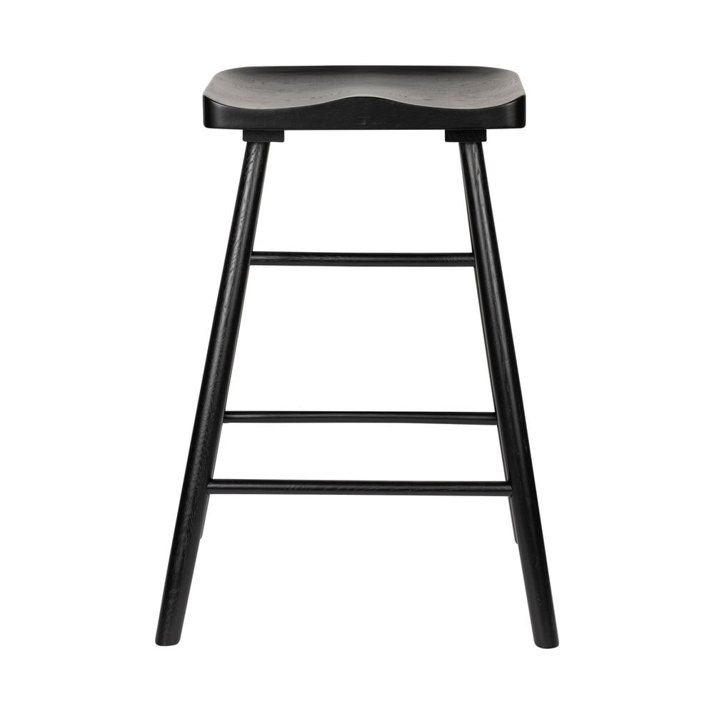 Čierna barová stolička z dubového dreva (výška sedadla 65