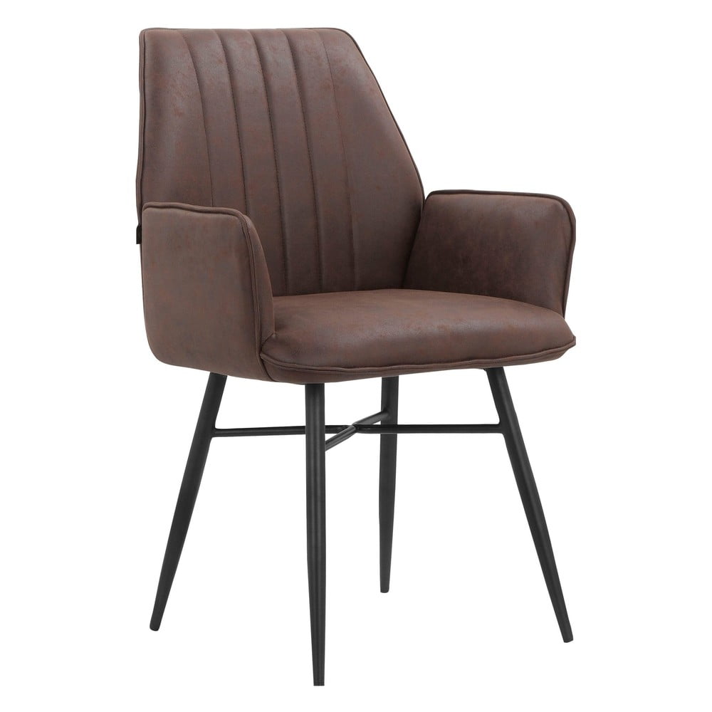 Hnedé čalúnené jedálenské kreslá v súprave 2 ks Anzo – Støraa