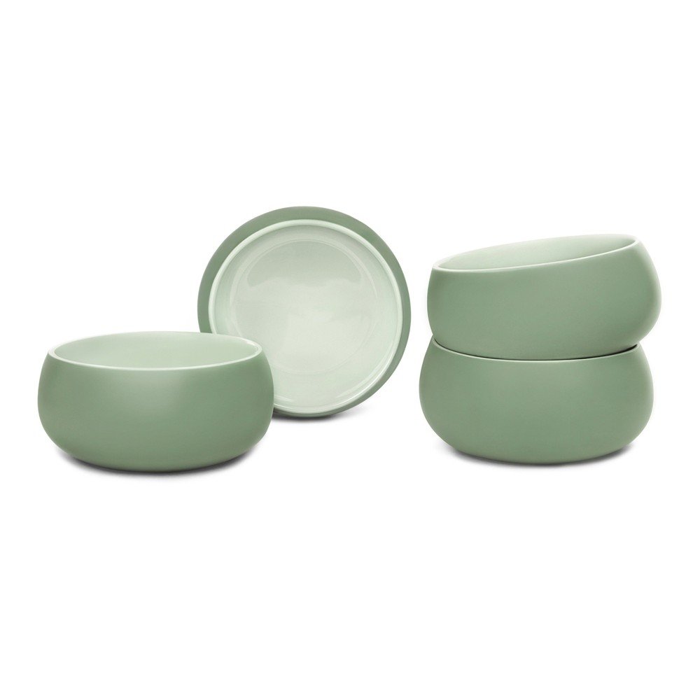 Zelené misky v súprave 4 ks z kameniny 600 ml Aura Luma – Bonami Selection
