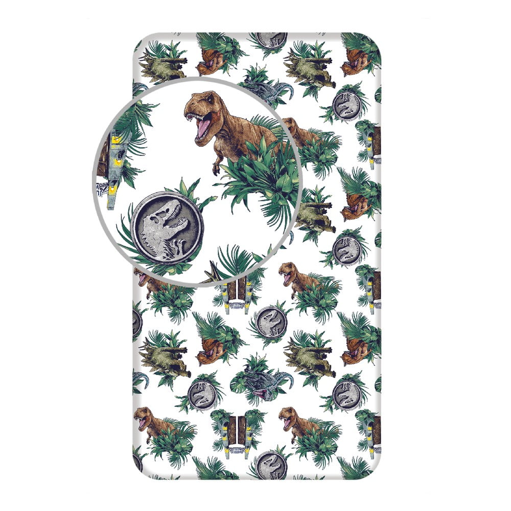 Napínacia bavlnená detská plachta 90x200 cm Jurassic World "Roar" – Jerry Fabrics